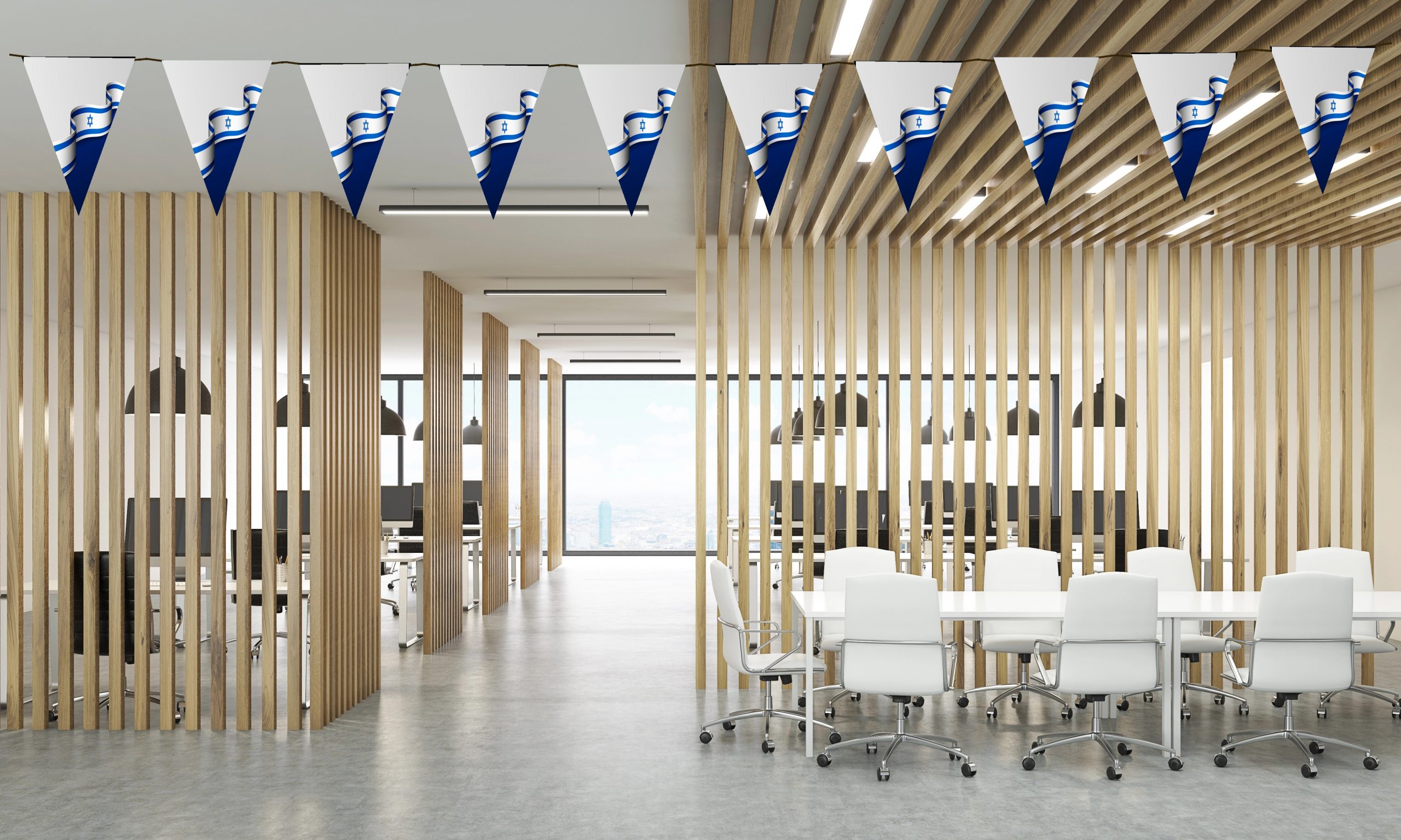 שרשרת דגלים דגל ישראל מעוגל